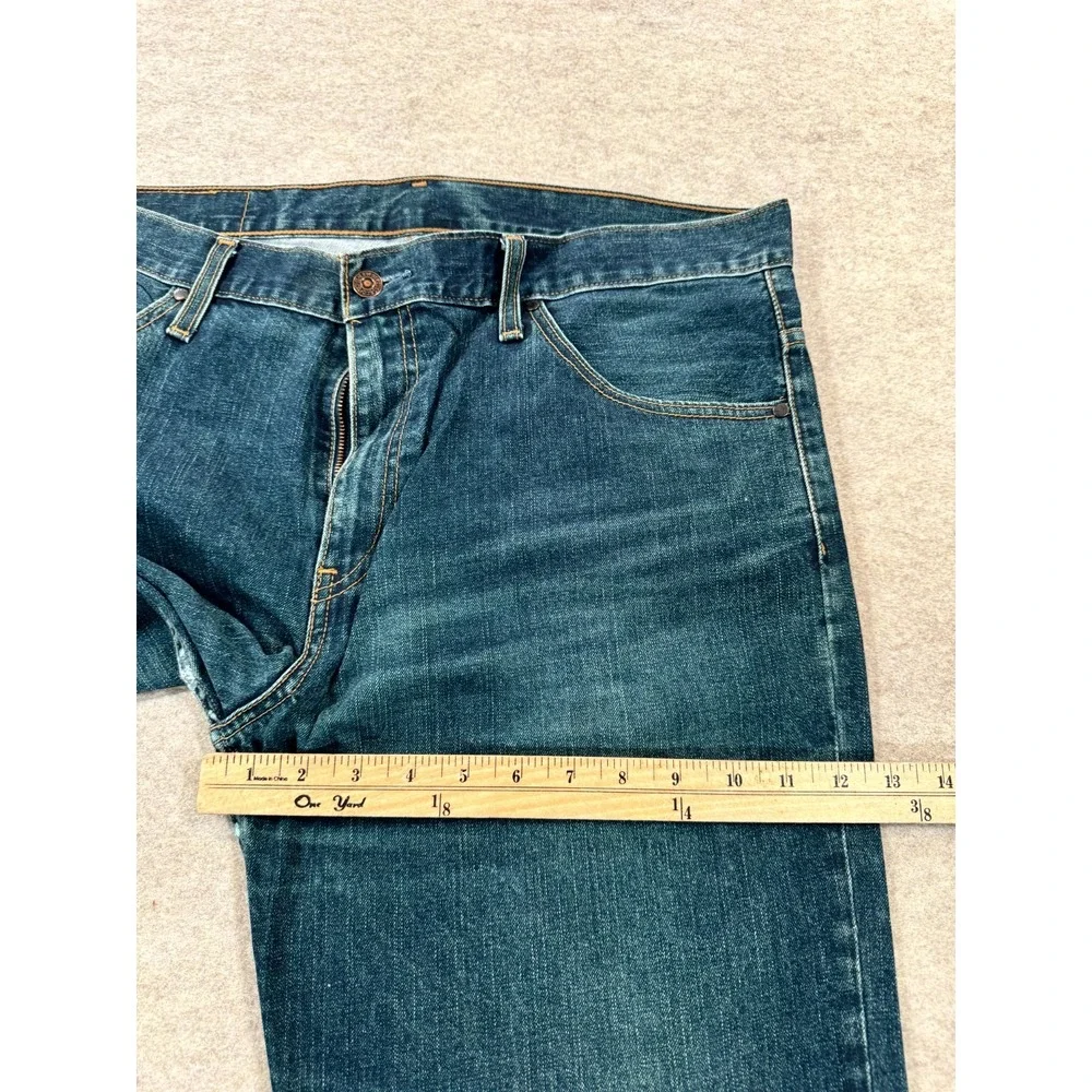 Levis 507 Western Slim Bootcut Jeans Mens 36x34 Blue Whiskering Denim Mid Rise